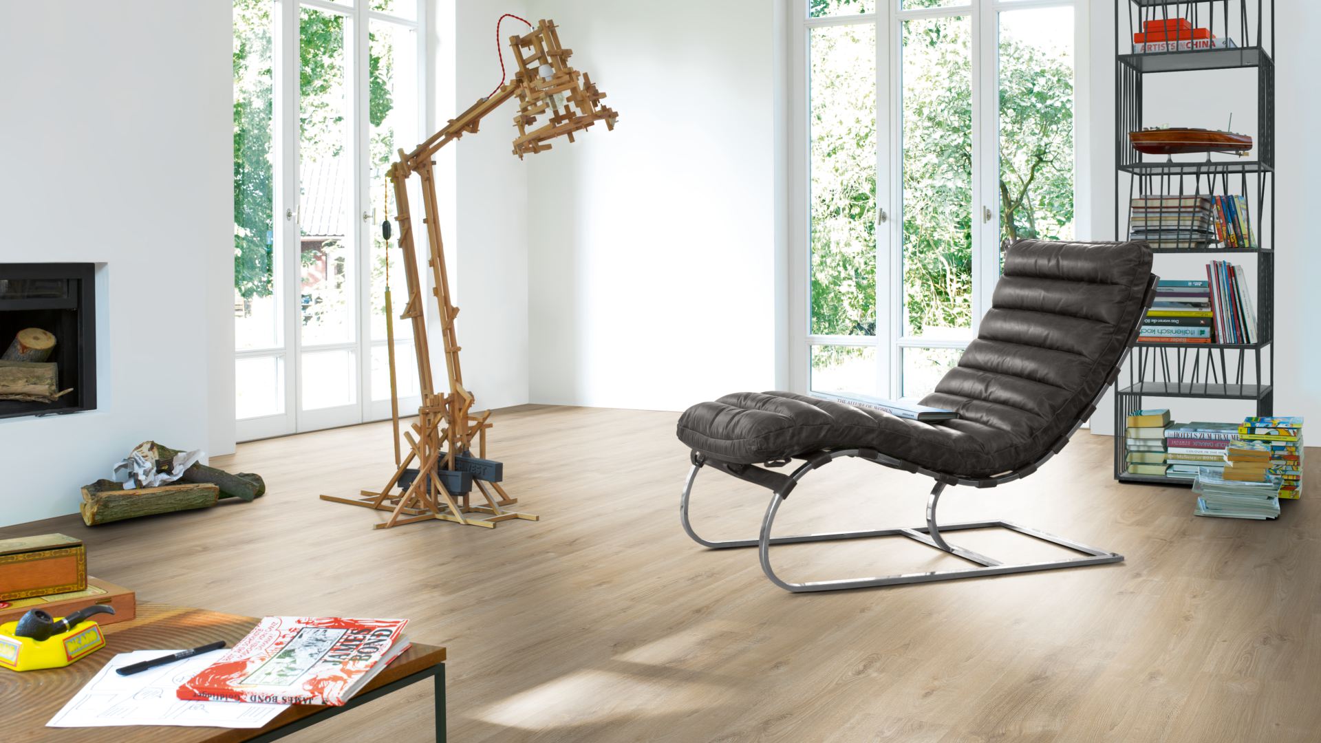 Ламинат Parador Classic 1070 Дуб Нова светлый белёный 1730270 фото в интерьере